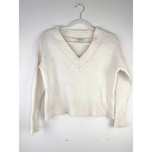 Madewell Size XS Womens Cream Long Sleeve Crop Wool and Yak‎ Hair Sweater